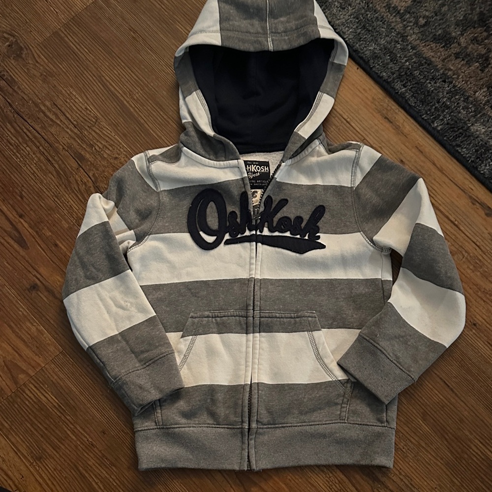 OshKosh B'gosh Kids Hoodie with Gray and White Stripes